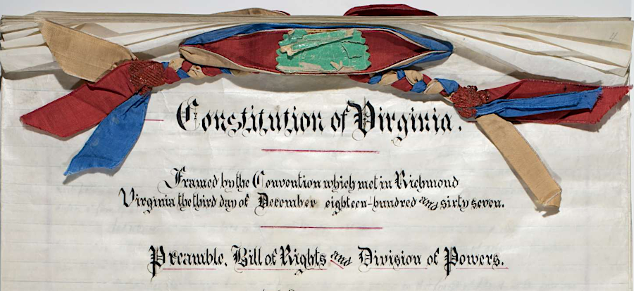 to end military rule, Virginia had to adopt a new state constitution and ratify the 14th and 15th amendments to the US Constitution