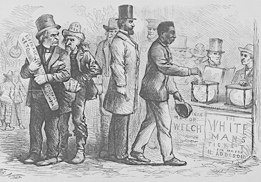 enfranchising recently-enslaved people, who had never been allowed to attend school, was controversial in all Southern states