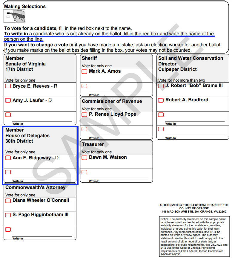 supporters of Nick Freitas had to fill in a bubble, as well as write in his name, in order for election machines to automatically count their write-in vote