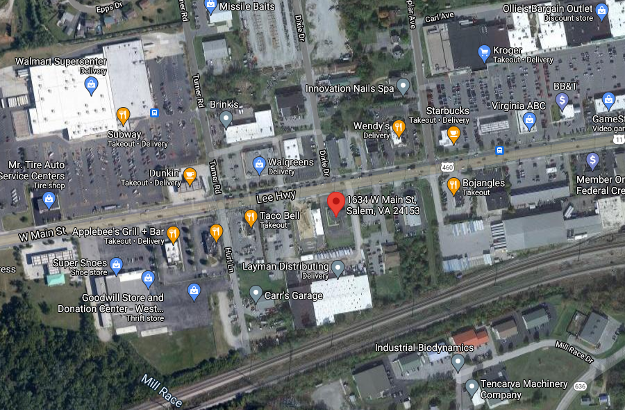 the first sales outlet for medical marijuana in Salem (red marker) offered drive-through service across the street from a WalMart, and was well-positioned for future distribution of recreational marijuana