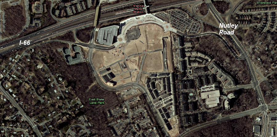 the 69 single family residences in the Fairlee subdivision were purchased and bulldozed by Pulte, which then built the higher-density MetroWest development south of the Vienna station on the Orange Line