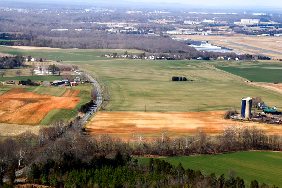 sod farm in Rural Area on Brentsville Road, south of Manassas Regional Airport