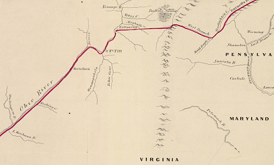 after the 1768 Treaty of Fort Stanwix, Fort Pitt was on the edge of authorized colonial settlement