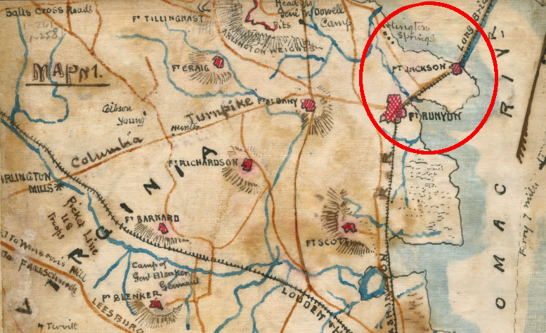 during the Civil War, Fort Jackson was named after Jackson City (where Long Bridge terminated on Alexander Island)