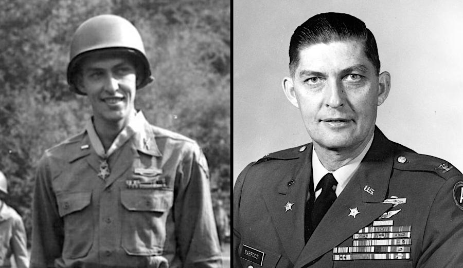 Barfoot was a technical sergeant when he earned the Medal of Honor, and retired as a colonel