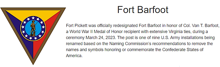 the Virginia National Guard no longer trains at a facility named after a Confederate general
