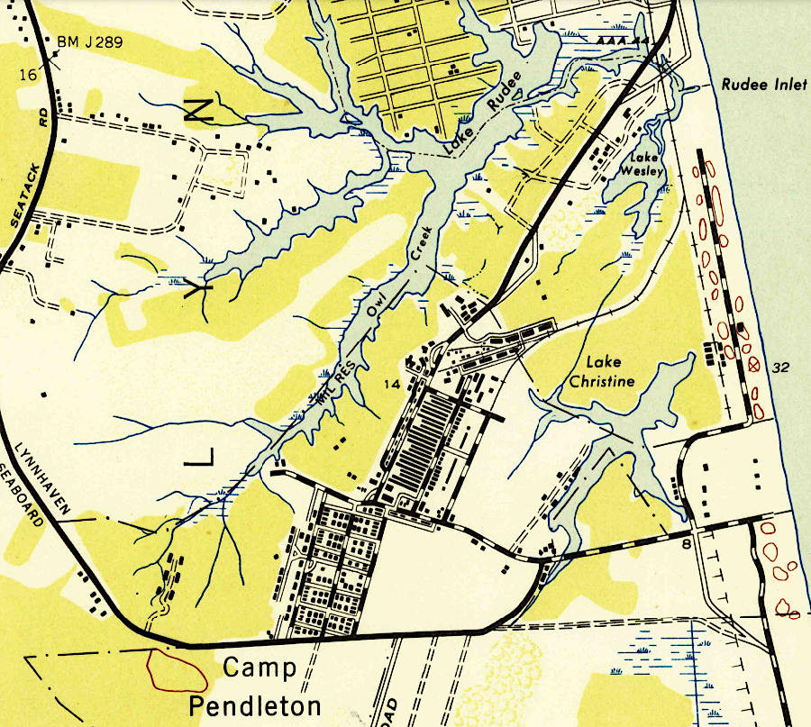 in 1948, Camp Pendleton was still isolated from the developed area in Princess Anne County