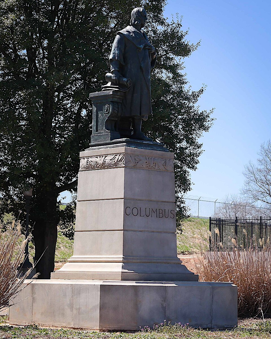 the statue of Christpher Columbus in Byrd Park was torn down in 2020