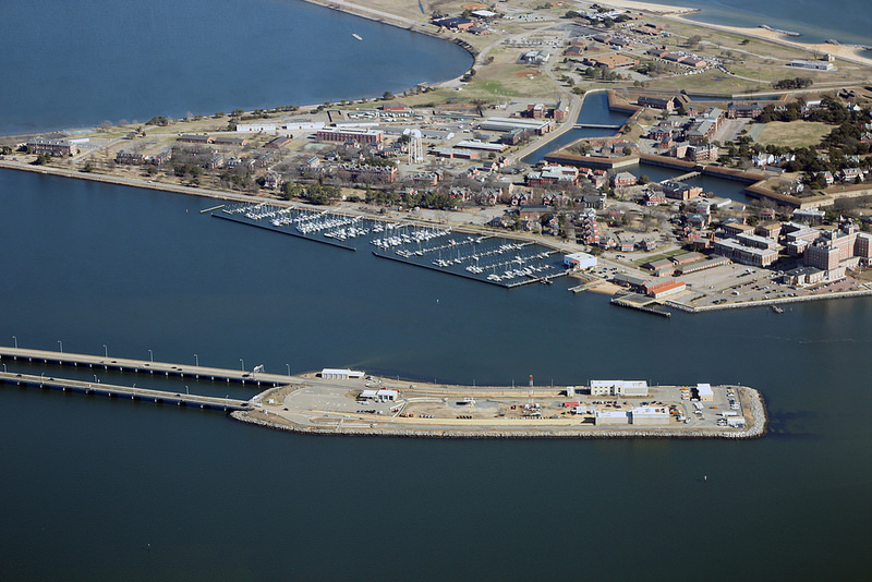 travelers on the Hampton Roads Bridge-Tunnel can see Fort Monroe