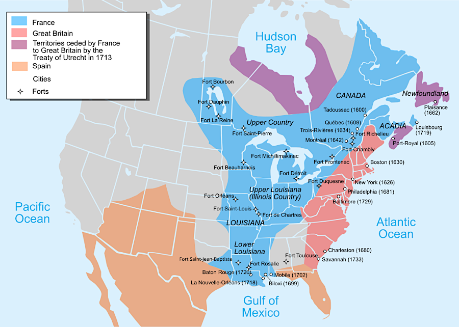 the French claimed the Ohio River Valley based on the Right of Discovery, but the Virginia colonists made their own claims based on the 1609 charter from King James I