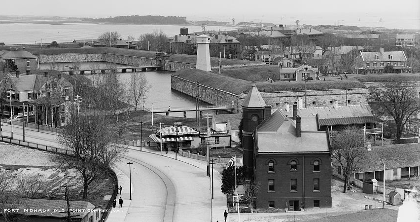 Fort Monroe around 1905, as seen from The Chamberlin