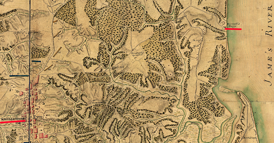 marines from the HMS Magdalen marched from Burwell's Ferry to Williamsburg and seized half-kegs of gunpowder in the Magazine