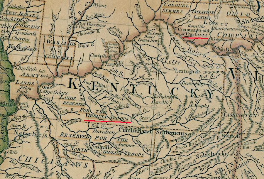 Virginia reserved lands in the Northwest Territory and in Kentucky to provide land bounties promised to soldiers and officers