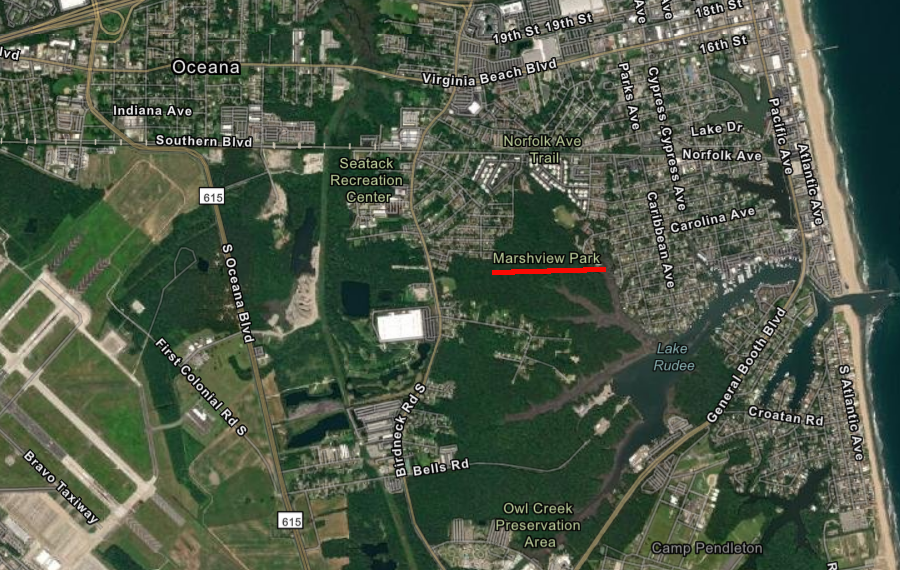 land that was slated for development near Naval Air Station Oceana ended up as part of Marshview Park with mountain biking trails