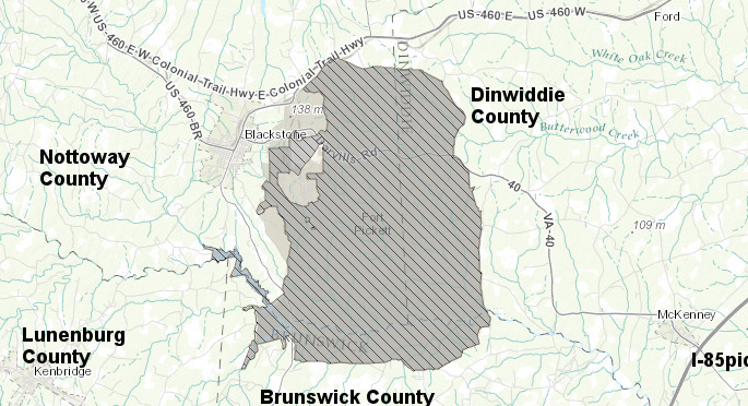 over 90% of the land Fort Pickett was kept in military use for training National Guard units after the 1995 Base Realignment and Closure (BRAC) process, but the airport and excess land were transferred to local governments