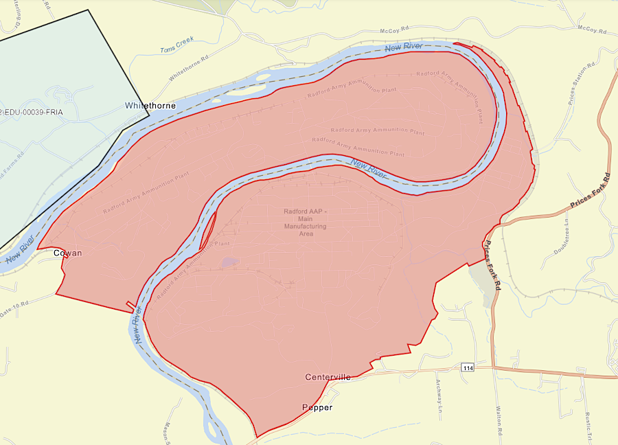 the airspace over the Radford Arsenal is closed to drone flights for national security reasons