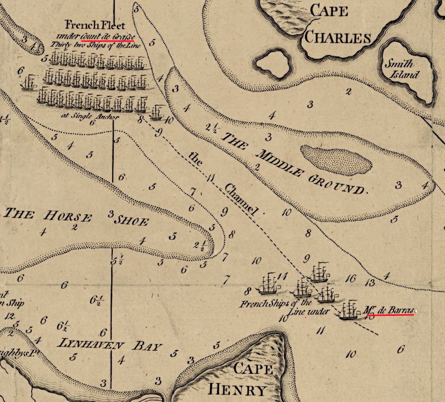 two French fleets blocked reinforcements from reaching Lord Cornwallis at Yorktown in 1781