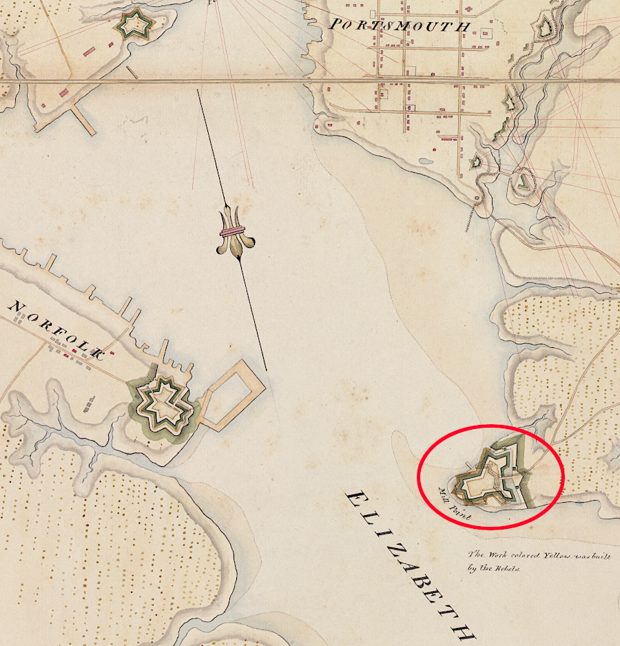 Governor Dunmore based his Ethiopian Regiment at Tucker's Point between February-May, 1776