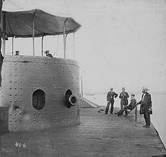 a cannonball from the CSS Virginia struck the turret of the USS Monitor, but created only a dent