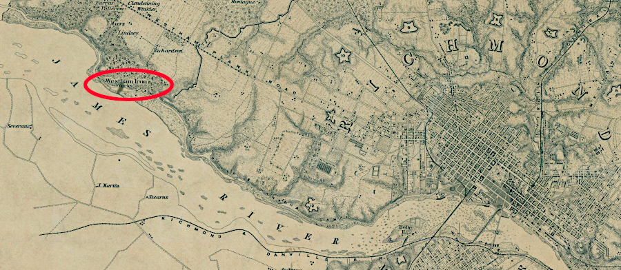 American cannon and other supplies at Westham Iron Works were destroyed by Benedict Arnold in 1781
