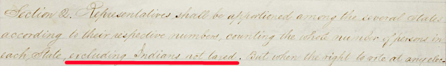 Indians not taxed were excluded from birthright citizenship in the 14th Amendment