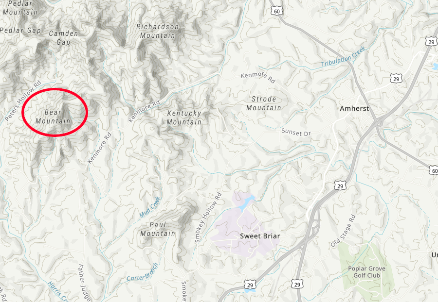 today the Monacan community is centered on Bear Mountain, west of Amherst