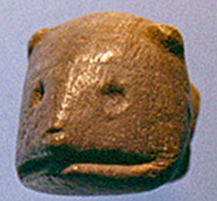 soapstone carving of beaver or otter, made around 1360 CE (Common Era) by a Dogue living next to mouth of the Occoquan River