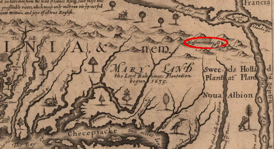 the Massawomeck who raided tribes along the Potomac River lived northwest of the Chesapeake Bay, closer to the St. Lawrence River (Canada flu)