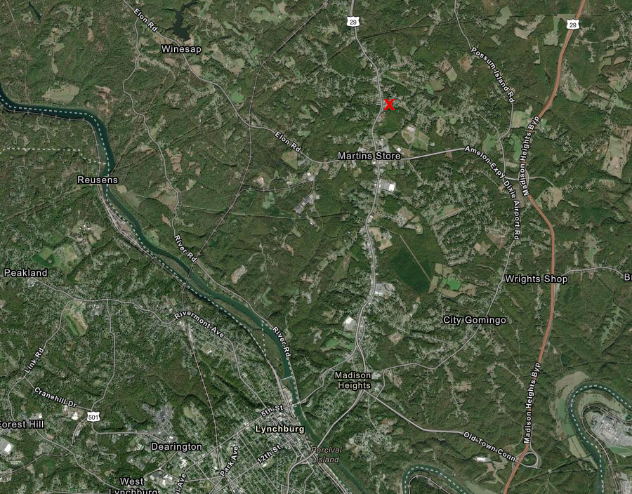 the Monacan Highview Complex is located near Monroe in Amherst County