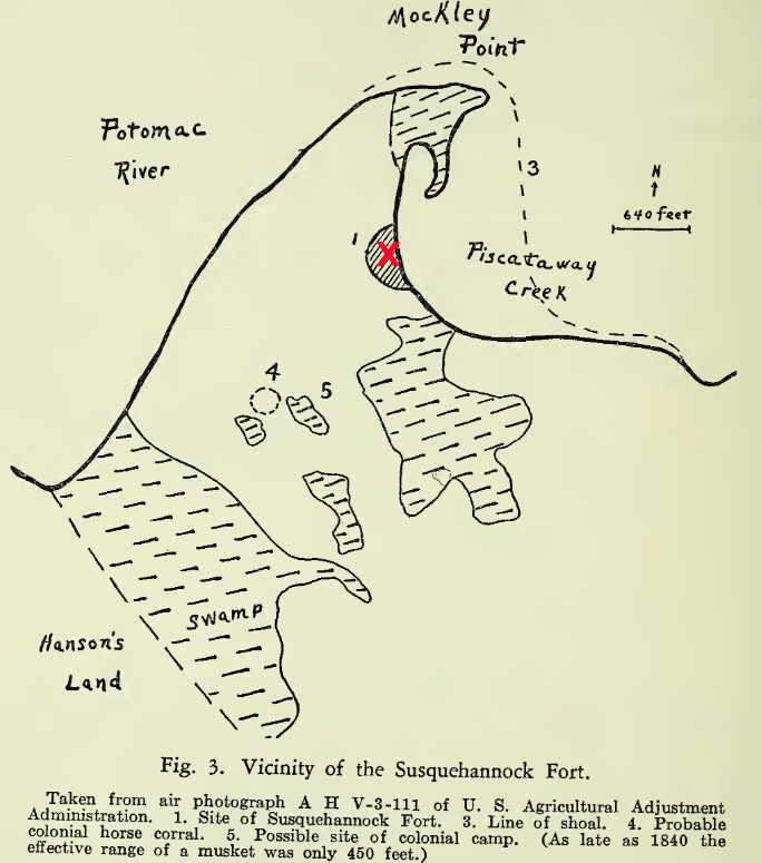 the Susquehannock built a fort on Piscataway Creek after Governor Calvert invited them into Maryland