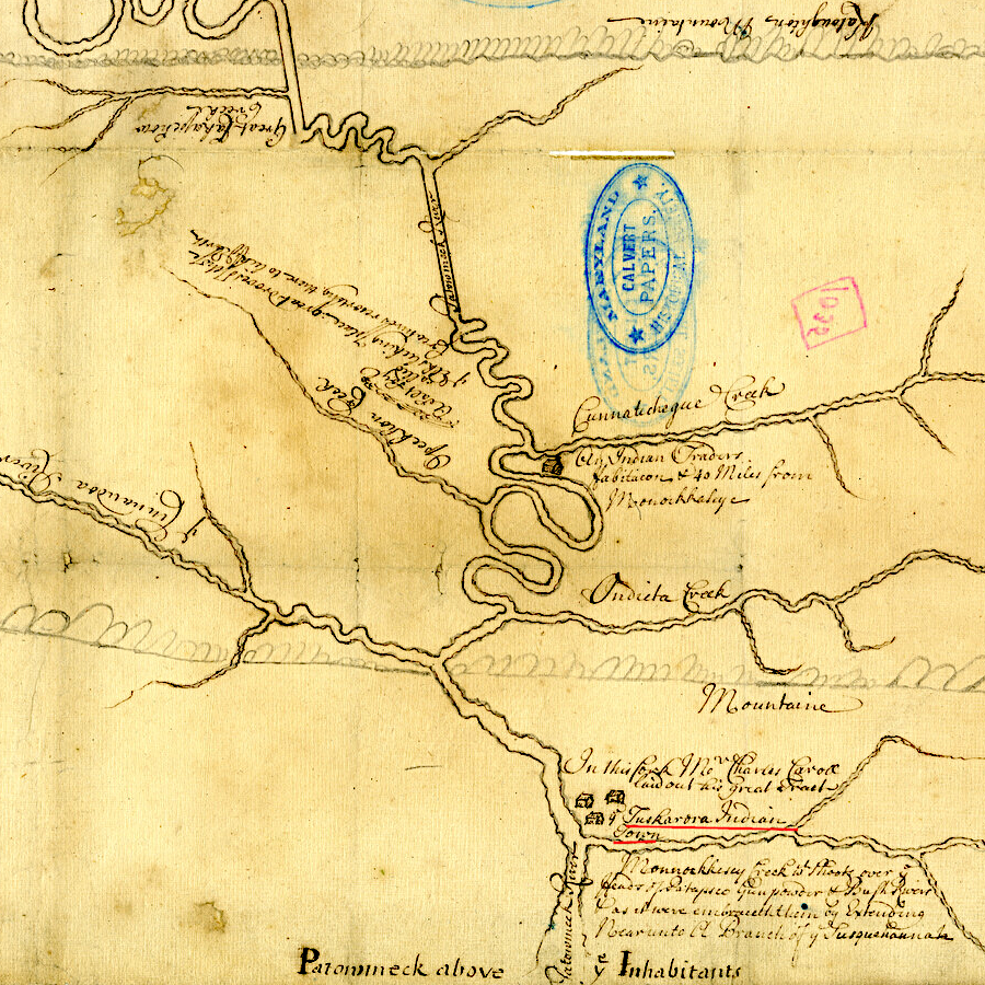 in the Tuscarora migration through Virginia to New York, Tuskarora Town was a stopping point at the confluence of the Monocacy and Potomac rivers