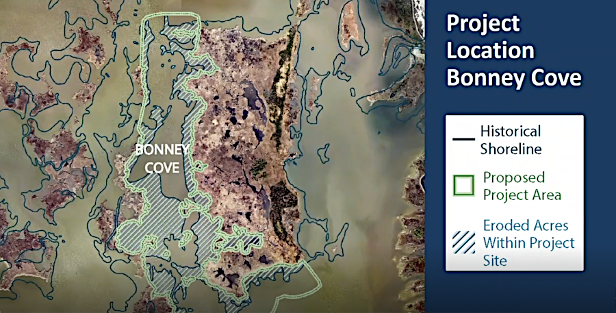 creating 50 acres of marshland in Bonney Cove was expected to reduce wind-tide flooding in Back Bay