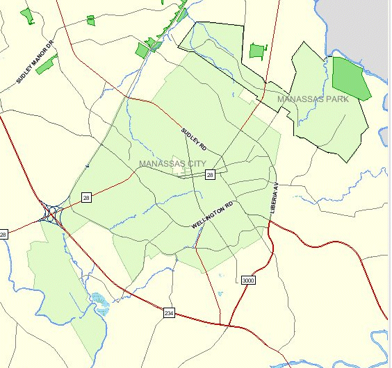 boundaries of cities - Manassas and Manassas Park
