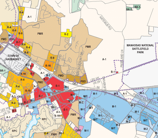 Prince William County zoning near Gainesville
