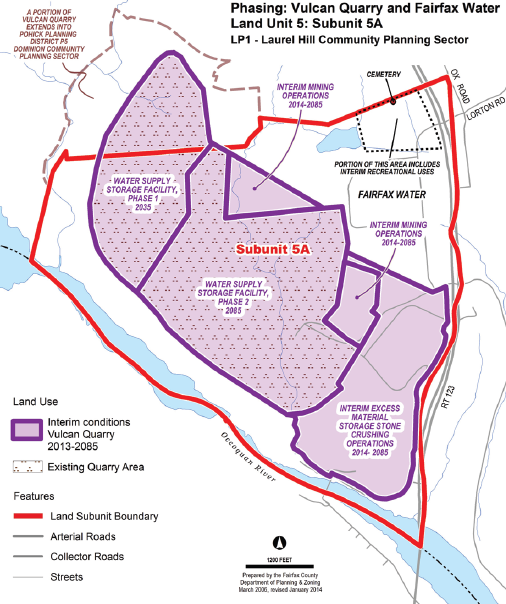 the Vulcan Quarry at Lorton will be repurposed as it is mined out, and by 2085 will become a new water storage reservoir for Fairfax Water