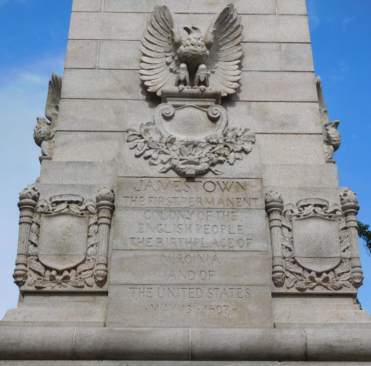 the Federal government built a monument in 1907 that asserted Virginia's claim to being the primary site that led to democracy in North America