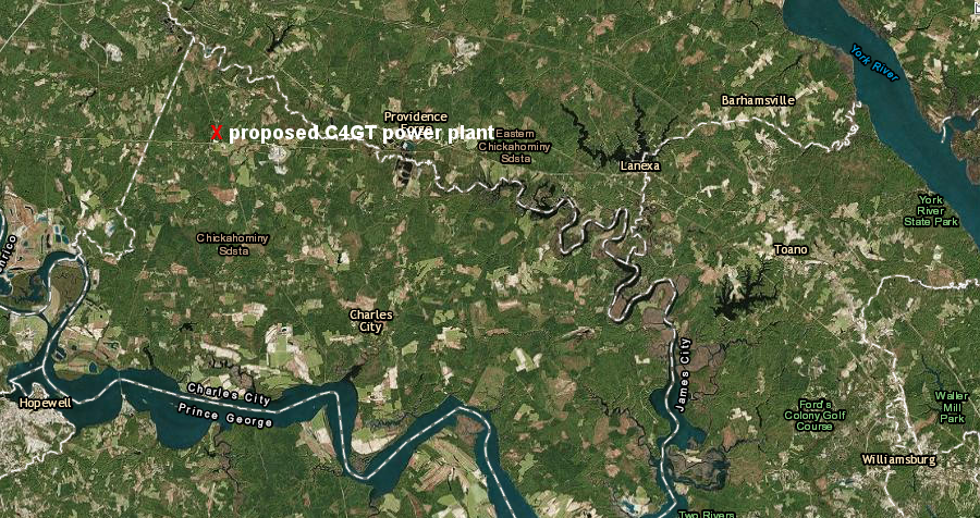 in 2016 C4GT proposed a 1,060MW electricity generating plant in Charles City County, using natural gas as the fuel