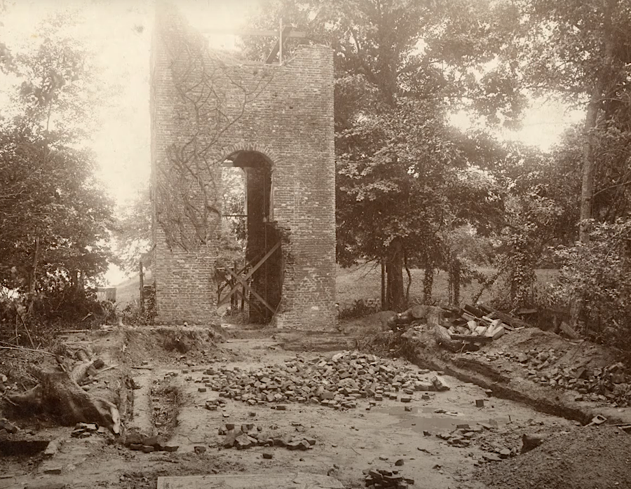 the Association for the Preservation of Virginia Antiquities initiated the first archeological excavations of the church site