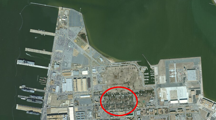 remaining state-sponsored buildings constructed for the 1907 Jamestown Exposition are now south of the golf course at the Norfolk Naval Base