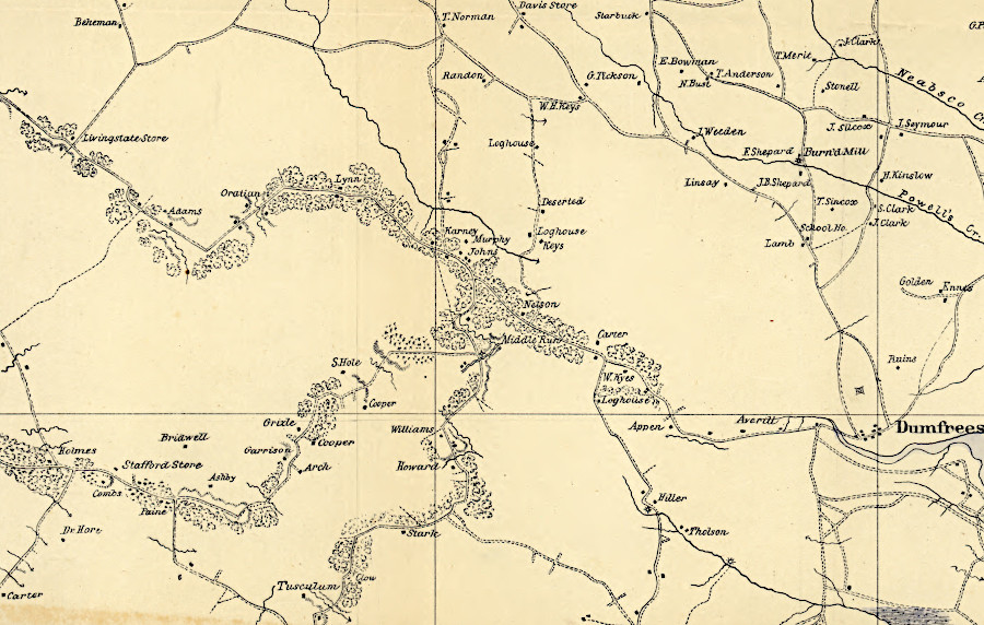 there were multiple farms along Quantico Creek in 1864