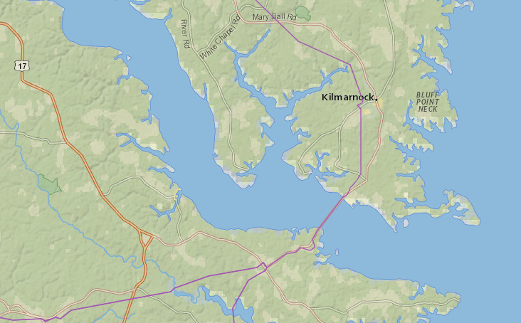 in 2017, the State Corporation Commission hearing examiner recommended that the transmission line crossing the Rappahannock River be placed underground in order to protect the scenic view