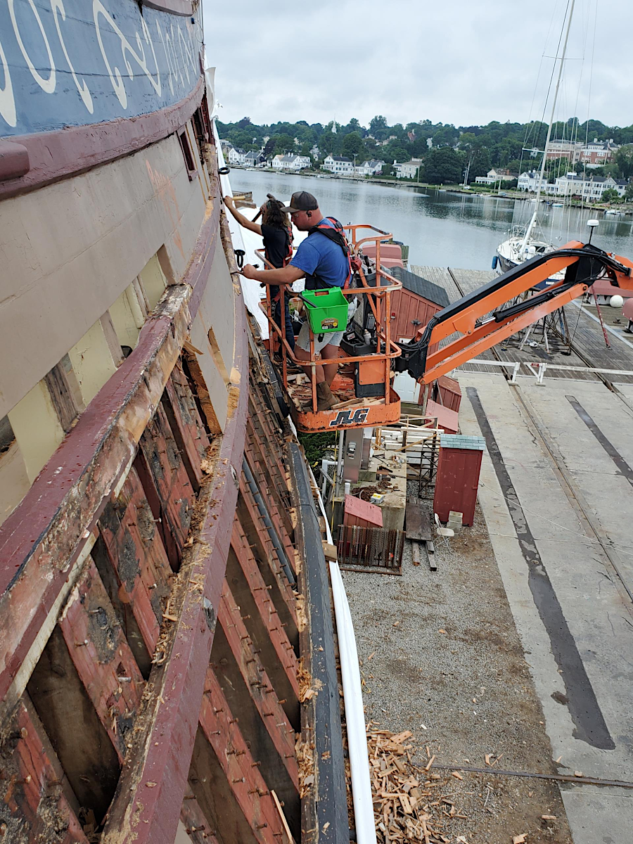 the Susan Constant was restored at Mystic Seaport Museum Shipyards in 2024-2025