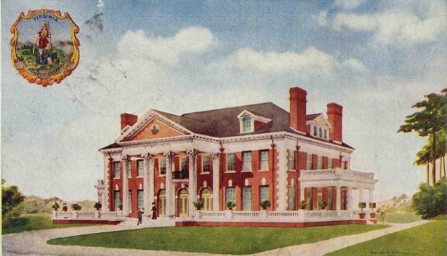 the Virginia Building at the Jamestown Exposition reflected the Georgian architecture of colonial times