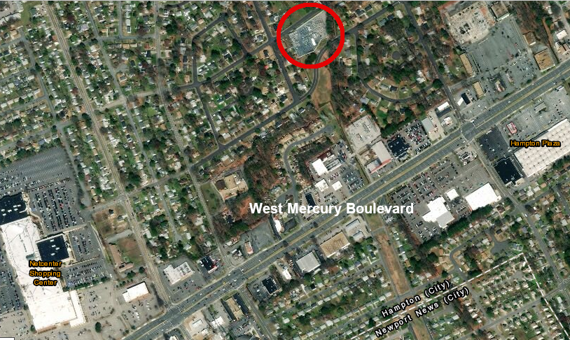 Dominion's 230kV powerline running down the Peninsula was extended to Whealton substation (red circle) in Hampton