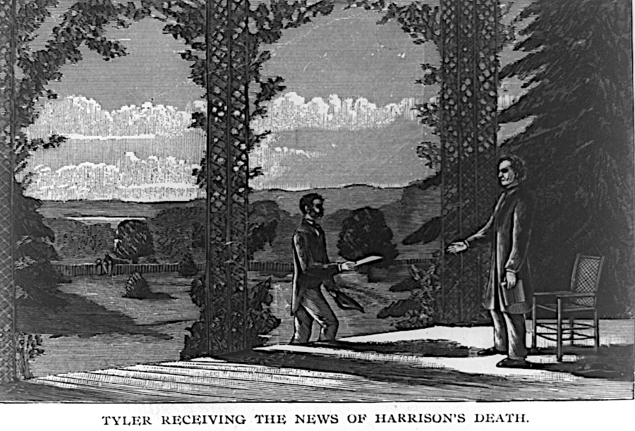 news that Tyler was now President of the United States was delivered to him at his home in Williamsburg