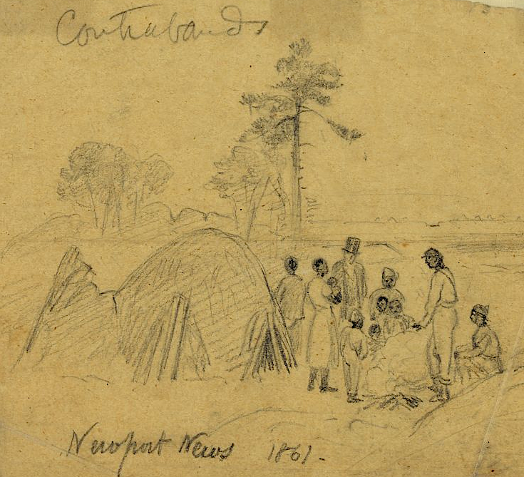 enslaved people who escaped to Union lines were declared contrabands, and as seized property were retained rather than returned to slaveowners
