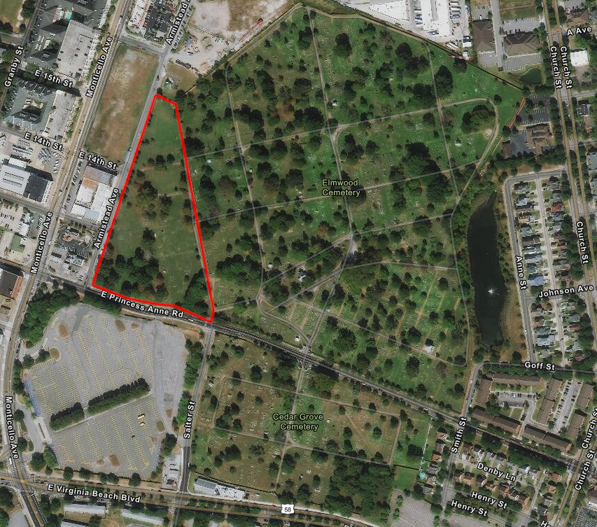 West Point Cemetery in Norfolk is on the western edge of Elmwood Cemetery