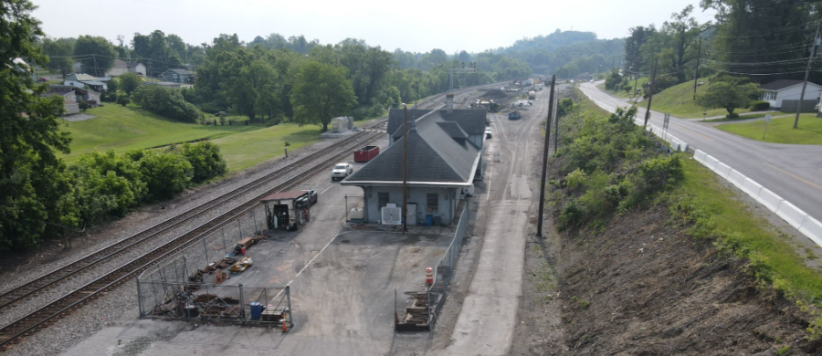 looking east towards the future station at Cambia (2025)