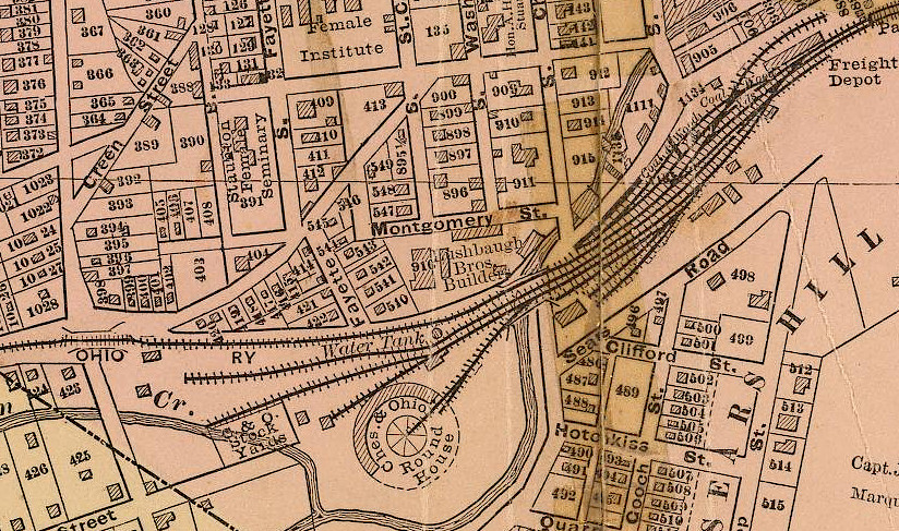 the Chesapeake and Ohio Railroad had a roundhouse in Staunton