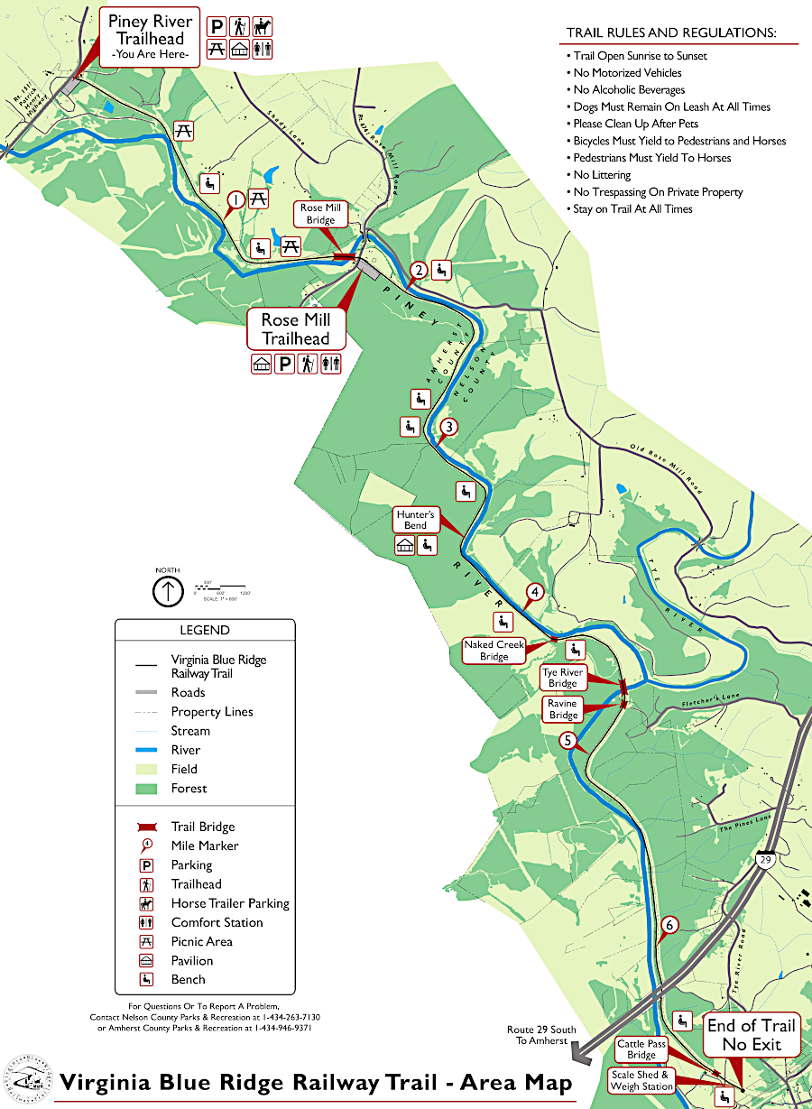 the seven-mile Virginia Blue Ridge Railway Trail currently has a dead end, requiring hikes/bikers to backtrack